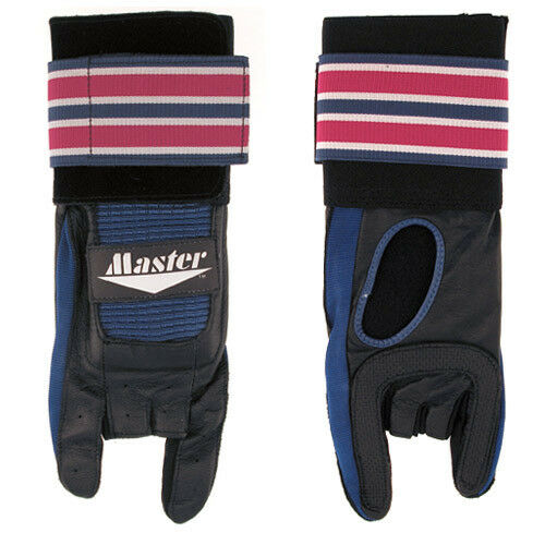 Master Deluxe Wrist Glove Right Handed Bowling Glove W/ Support Blue/red/black