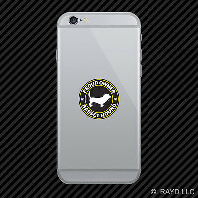 Proud Owner Basset Hound Cell Phone Sticker Mobile Die Cut