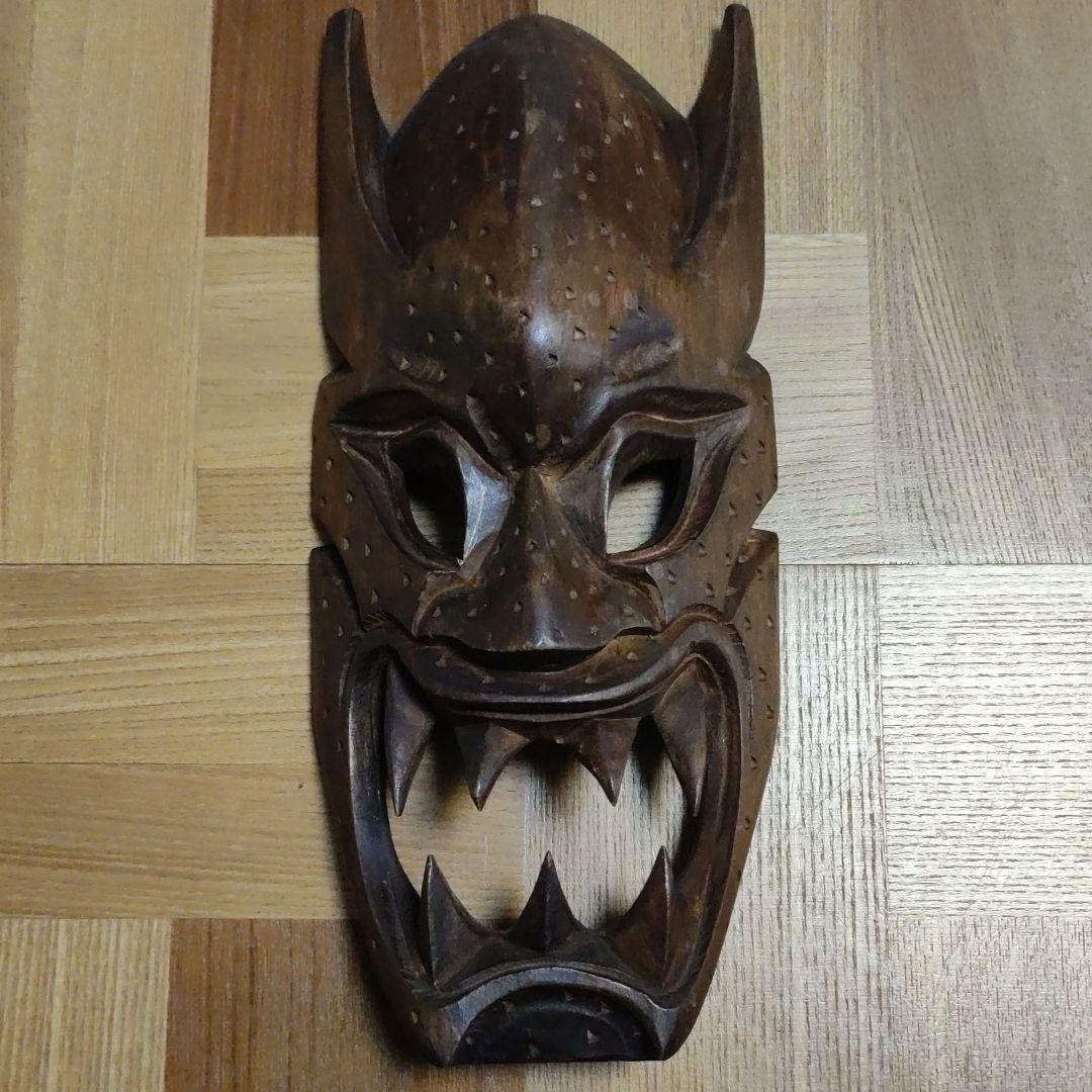 33 Cm Mask Philippines Wooden Hand Carving Sculpture Wall Hanging Craft Antique