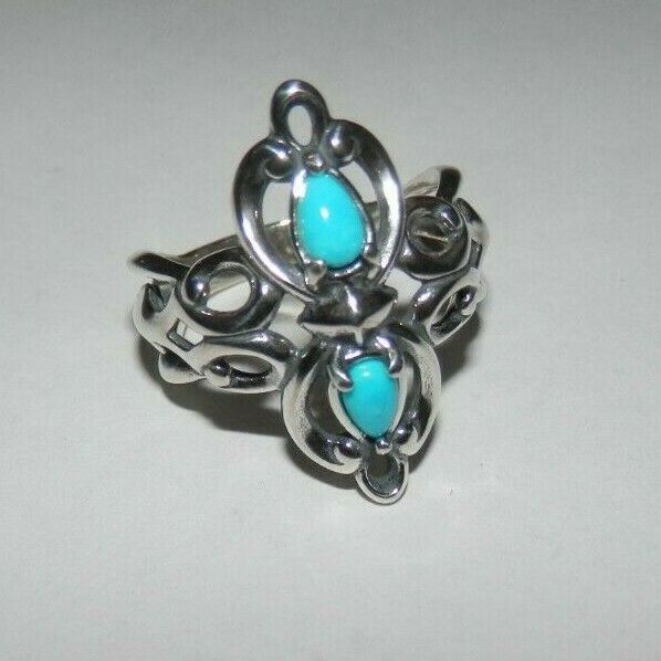 Carolyn Pollack Country Couture Sleeping Beauty Turquoise Ring Size 8