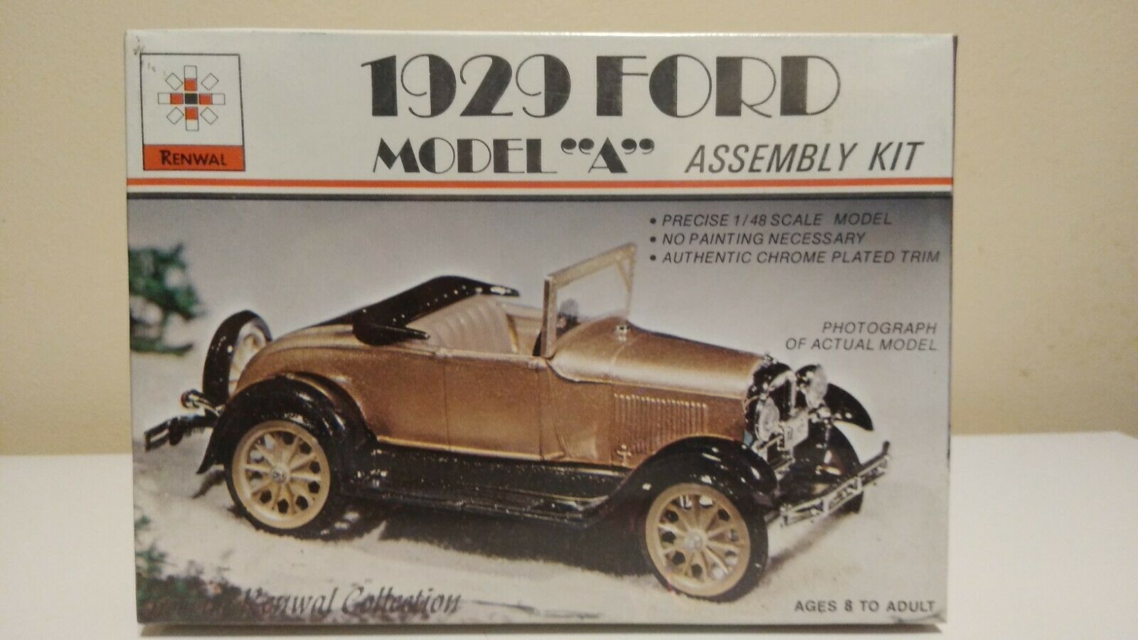 1929 Ford Model A 1/48 Scale By Renwal Unassembled Plastic Kit Sealed Box