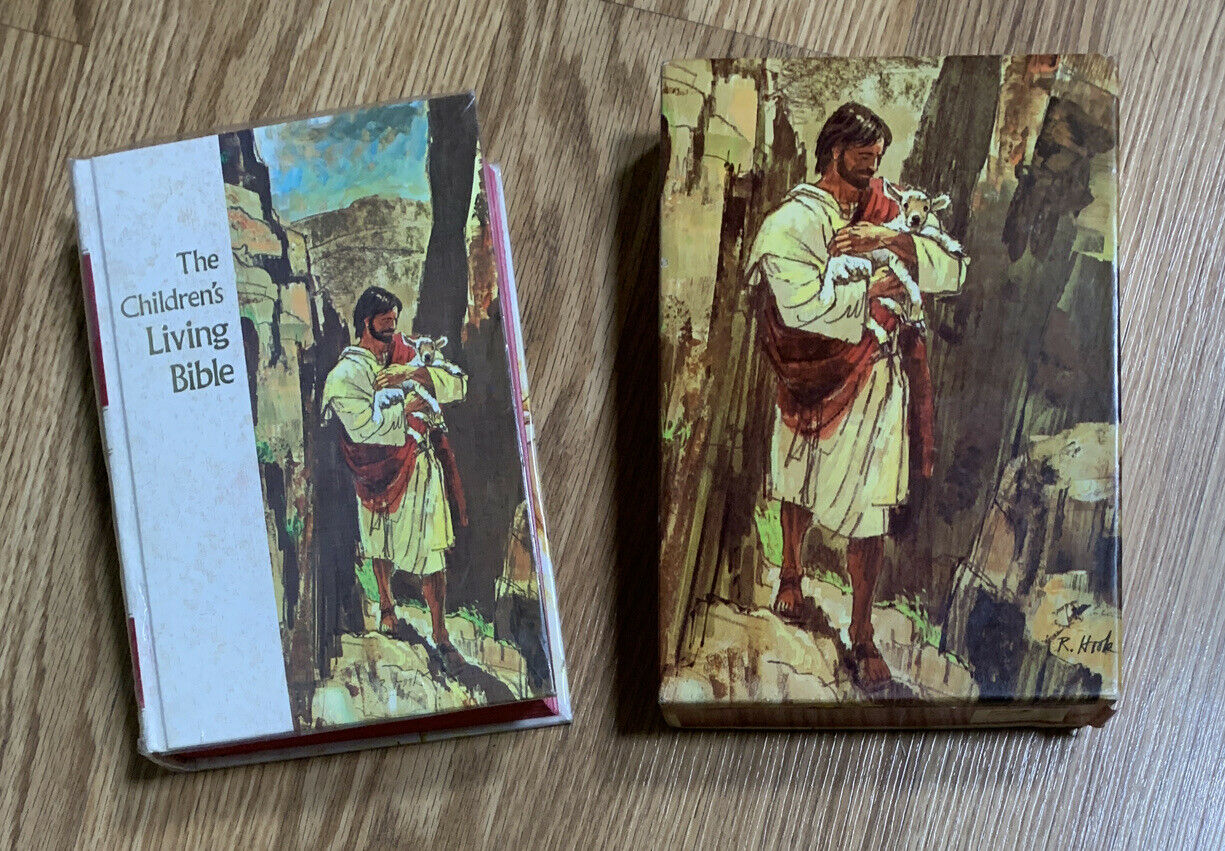 The Children's Living Bible Hc Paraphrased Tyndale 1973 Red W/box Pristine!