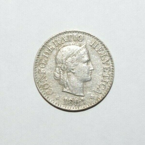 1894, 10 Rappen Swiss Only 1 Mm Minted High Value Coin