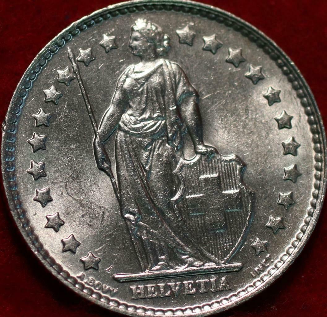 Uncirculated 1964 Switzerland 1 Franc Silver Foreign Coin