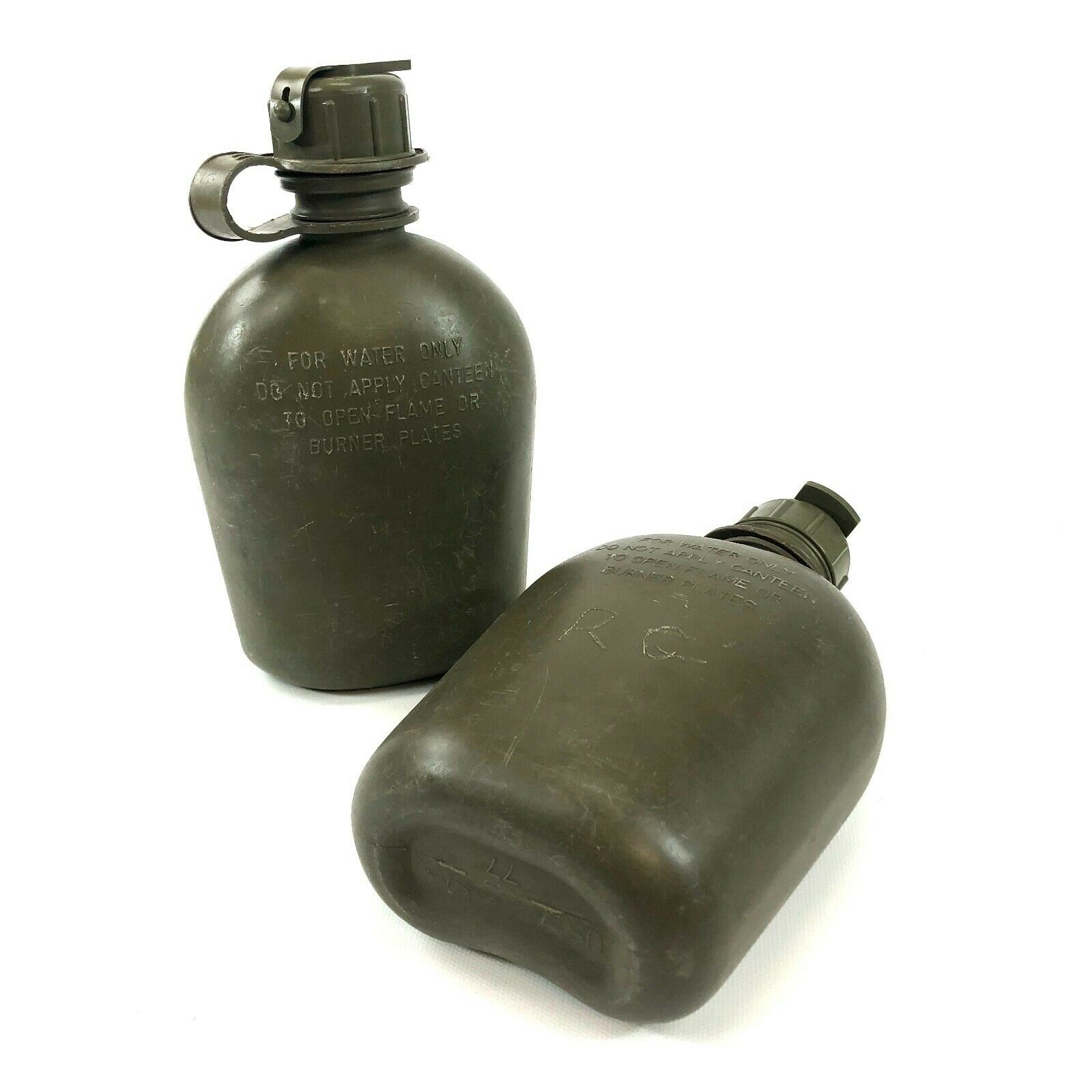 Military 1 Quart Canteen Water Bottle, Nbc Compatible Cap, Heavy Duty 2 Pack