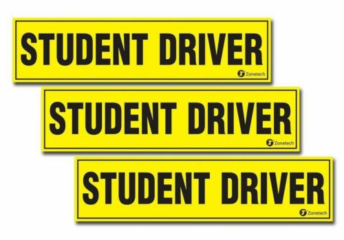 Zone Tech 3x Magnetic Student Driver Car Vehicle Magnet Signs