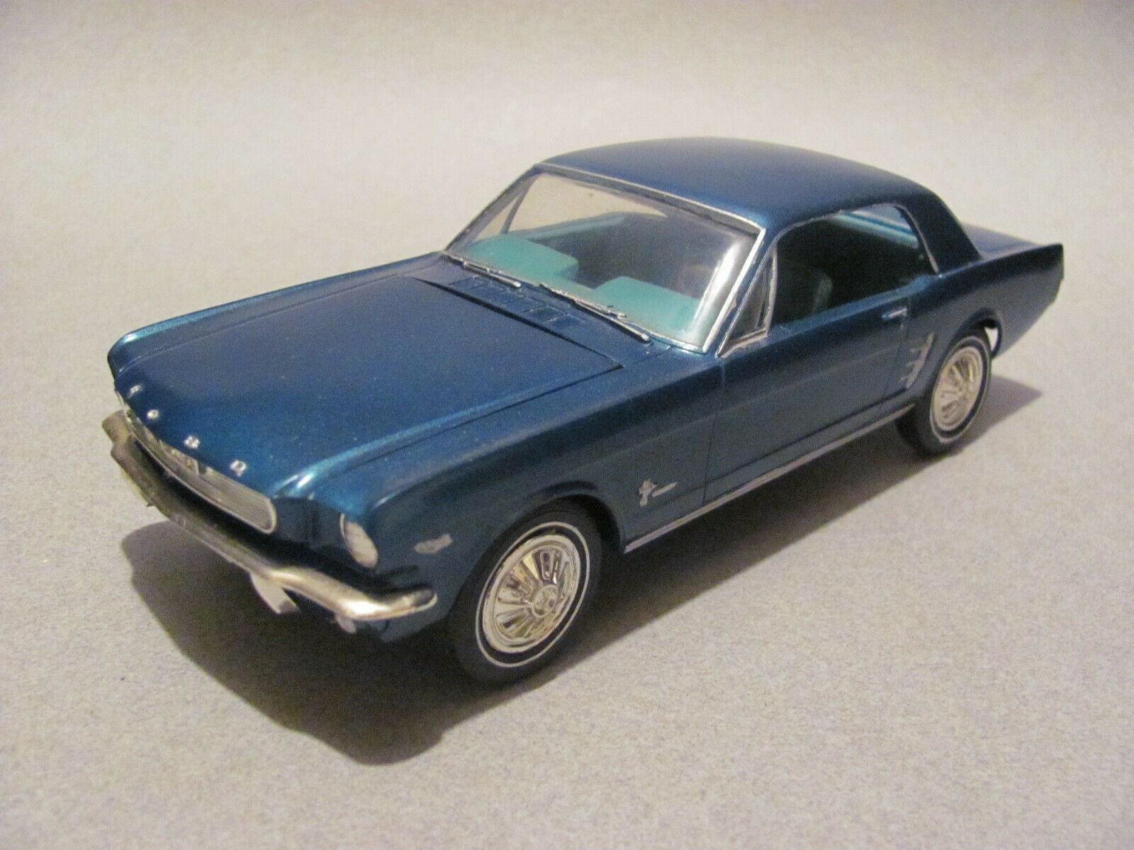 Built Amt 1966 Ford Mustang Hardtop 1/25 Scale Model Kit - Dark Turquoise Met.