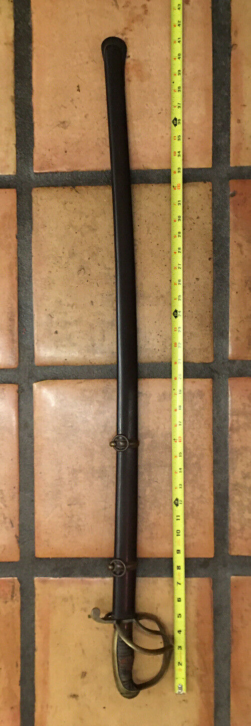 C. 1840 Spanish Export Cavalry Officer Sword, Stamped J. B.s. Above B & Scabbard