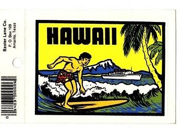 Lot Of 12 Hawaii Surfer Souvenir Luggage Decals Stickers - New - Free S&h
