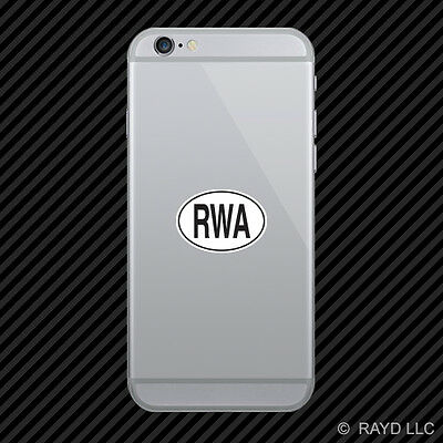 Rwa Rwanda Country Code Oval Cell Phone Sticker Mobile Rwandan Euro
