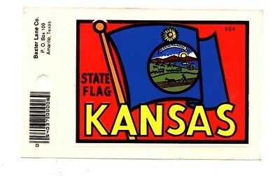Lot Of 12 Kansas State Flag Luggage Decals Stickers - New - Free S&h