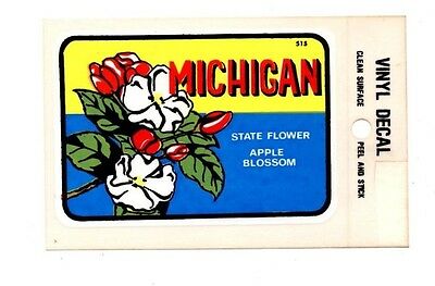 Lot Of 12 Michigan State Flower Apple Blossom Luggage Decals Stickers - New