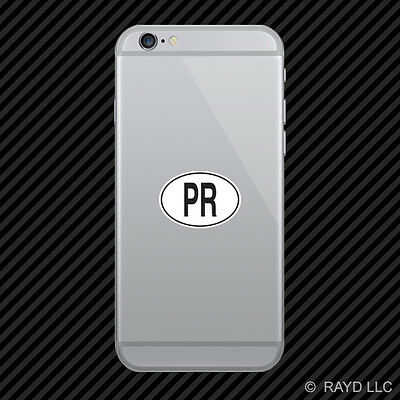 Pr Puerto Rico Country Code Oval Cell Phone Sticker Mobile Puerto Rican