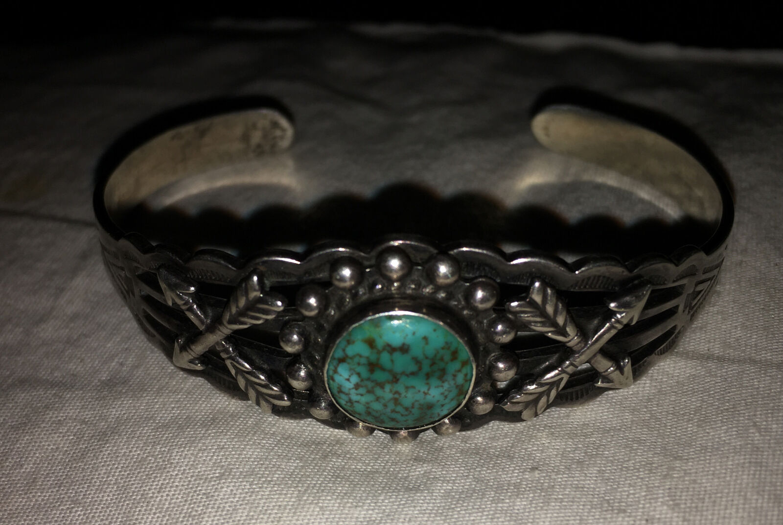Vintage "maisel"s Trading Post" Turquoise & Sterling Silver Cuff Bracelet