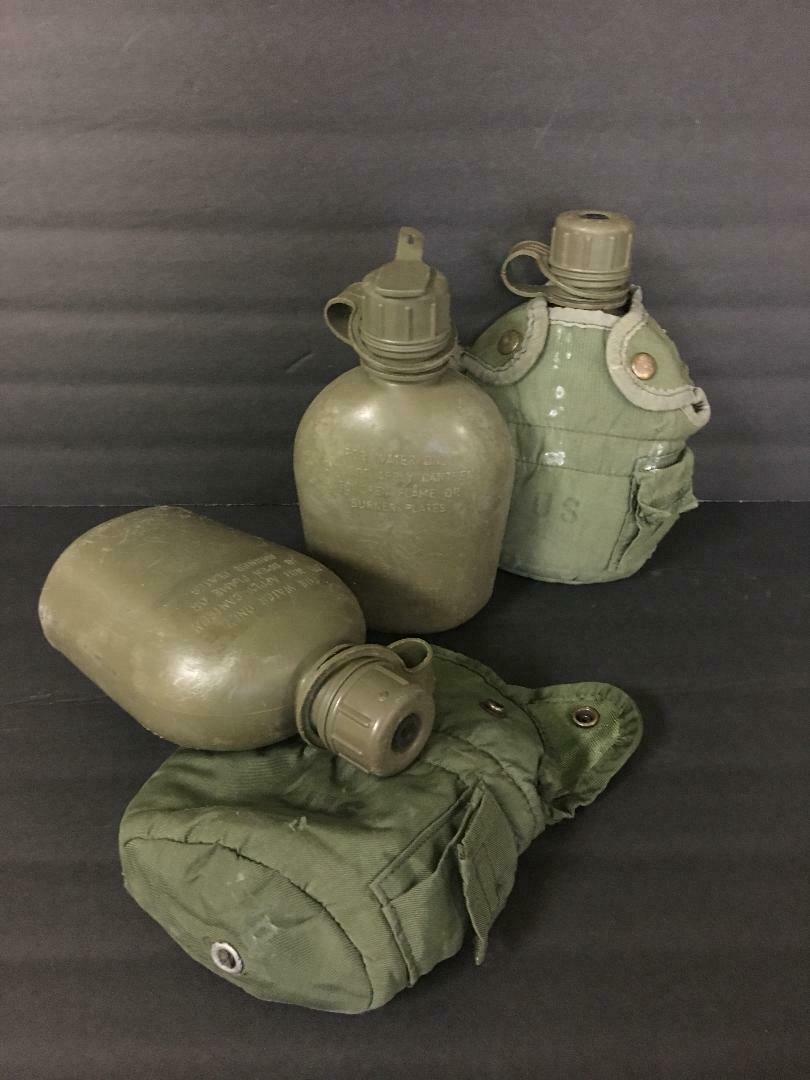 1 Genuine Usgi Military Surplus 1 Quart Water Canteen And Cover  Army Od Green