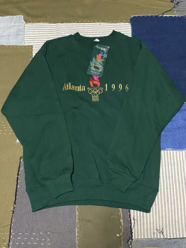 Nwt Atlanta 1996 Olympics Crewneck Pullover Sweatshirt Hanes Sz L Embroidered