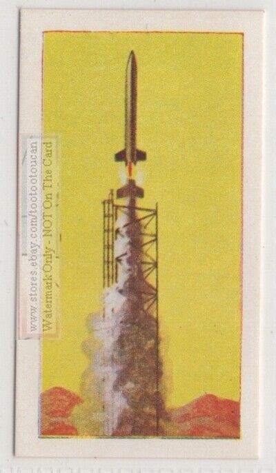 1952 2 Space Monkeys Patricia And Mike Aerobee Rocket Vintage Ad Trade Card