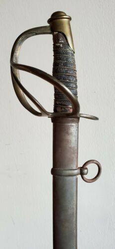 Antique American Civil War J.e. Bleckmann M1860 Cavalry Saber Sword & Scabbard