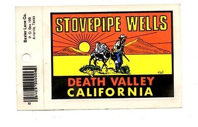 Lot Of 12 Stovepipe Wells Souvenir Luggage Decals Stickers - New, Free S&h