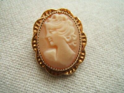 12k Gold Filled Shell Cameo Pin