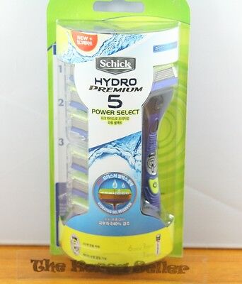 Schick Hydro 5 Premium Power Select Vibration Razor+6 Refill Cartridges Blades