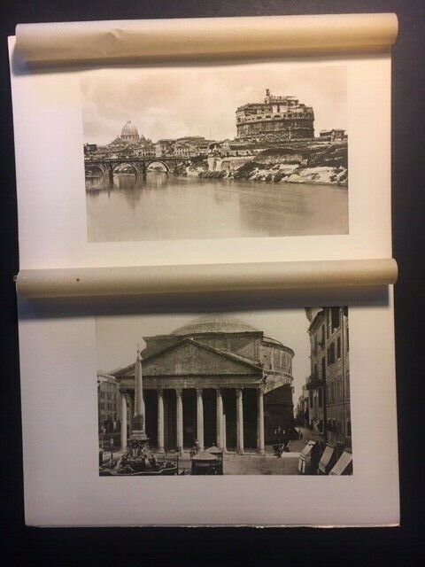Catholic Art - Lot Of 2 Antique Photogravure Bookplates - St. Peter’s / Pantheon