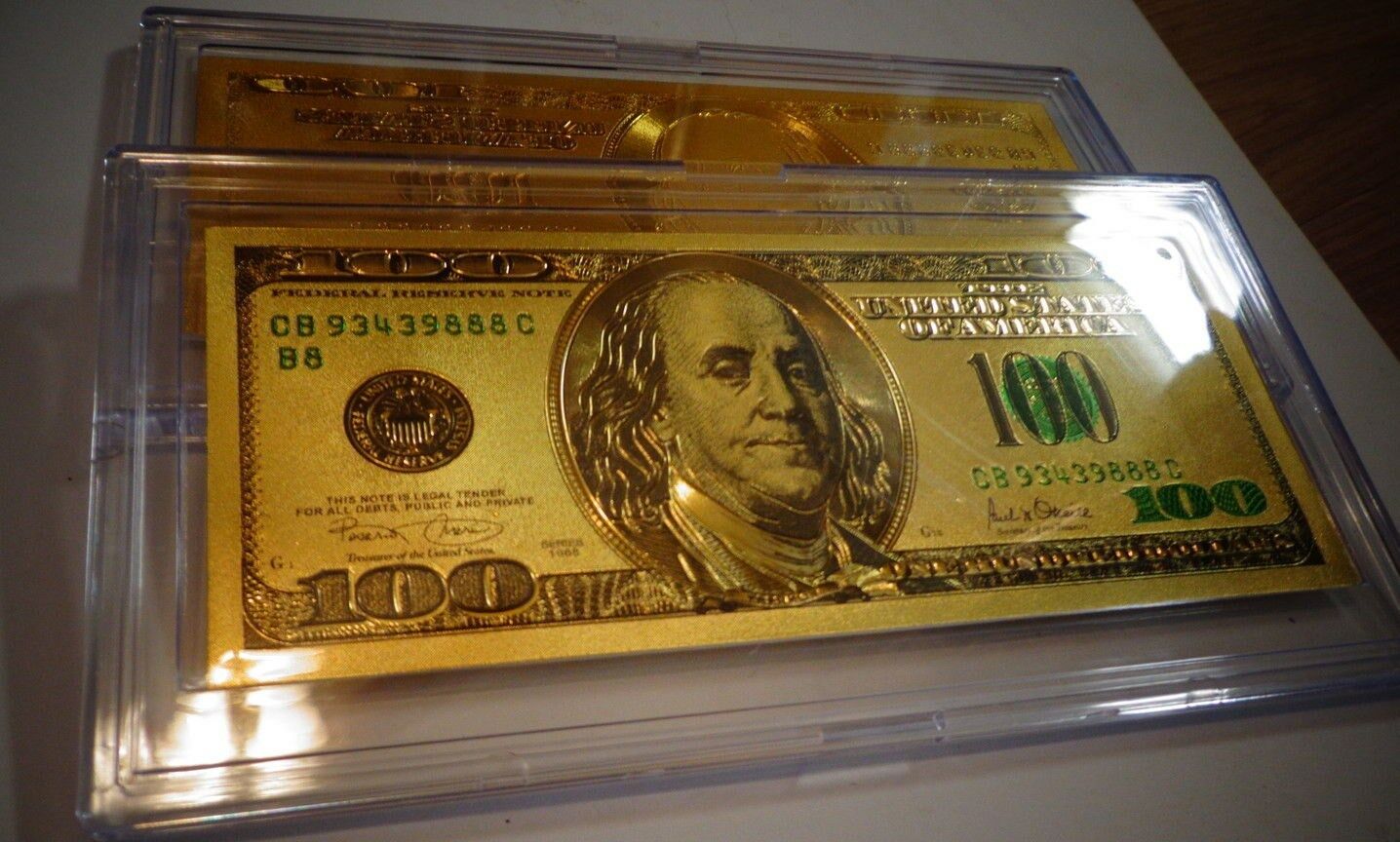 24 Karat 99.9% Gold $100 Dollar *green Seal *usa  Bill-i N Acrylic Slab Holder