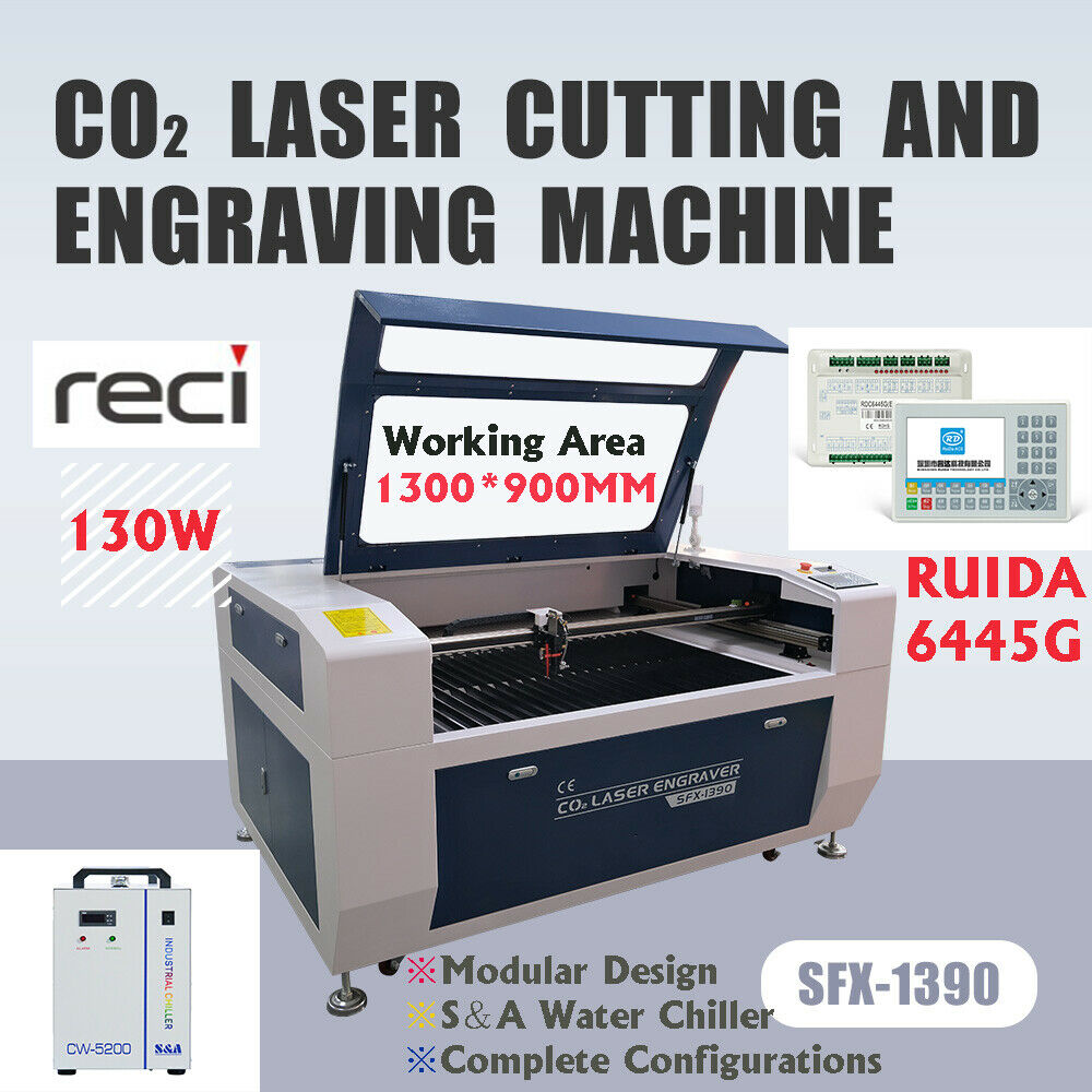 Usa 51x35in Reci 130w Modular Co2 Laser Cutter Engraver Auto-focus Double Beds