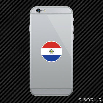 Round Paraguayan New Guinean Flag Cell Phone Sticker Mobile Paraguay Pry Py