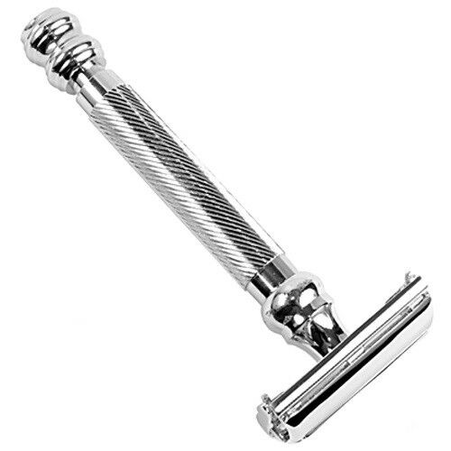 Parker 99r Safety Razor & 5 Double Edge Blades - Heavyweight Butterfly Open