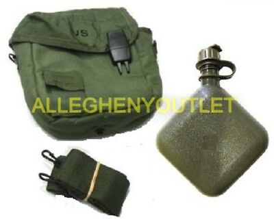 2 Qt Od Collapsible Canteen W/ 2 Qt Od Canteen Cover Mint Us Military Issue