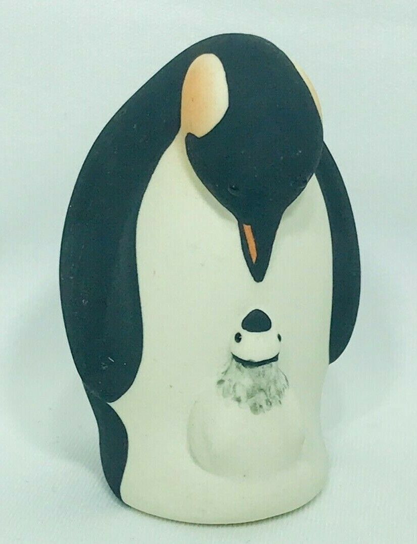 Highbank Porcelain Ceramic Bisque Penguin And Chick Lochgilphe Scotland