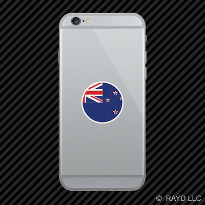 Round New Zealand Flag Cell Phone Sticker Mobile Die Cut Kiwi