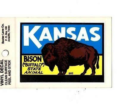 Lot Of 12 Kansas Bison Souvenir Luggage Decals Stickers - New - Free S&h