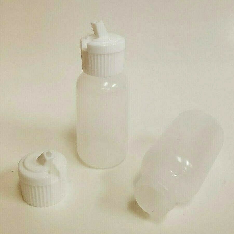 30 Pack Of 1oz (30ml) Plastic Boston Round Squeeze Bottles With Flip Tops