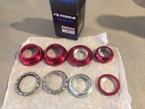 Old School Bmx Tioga Beartrap 2 Headset Red 1" Threaded New Tange