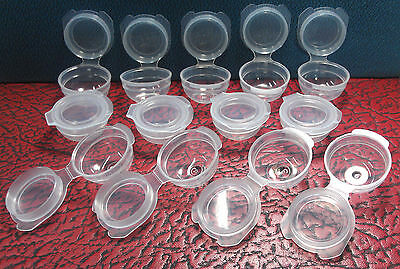 50 Tiny Sample Clear Empty Plastic Flip Top 7713 Powder  Herb Container Decojars