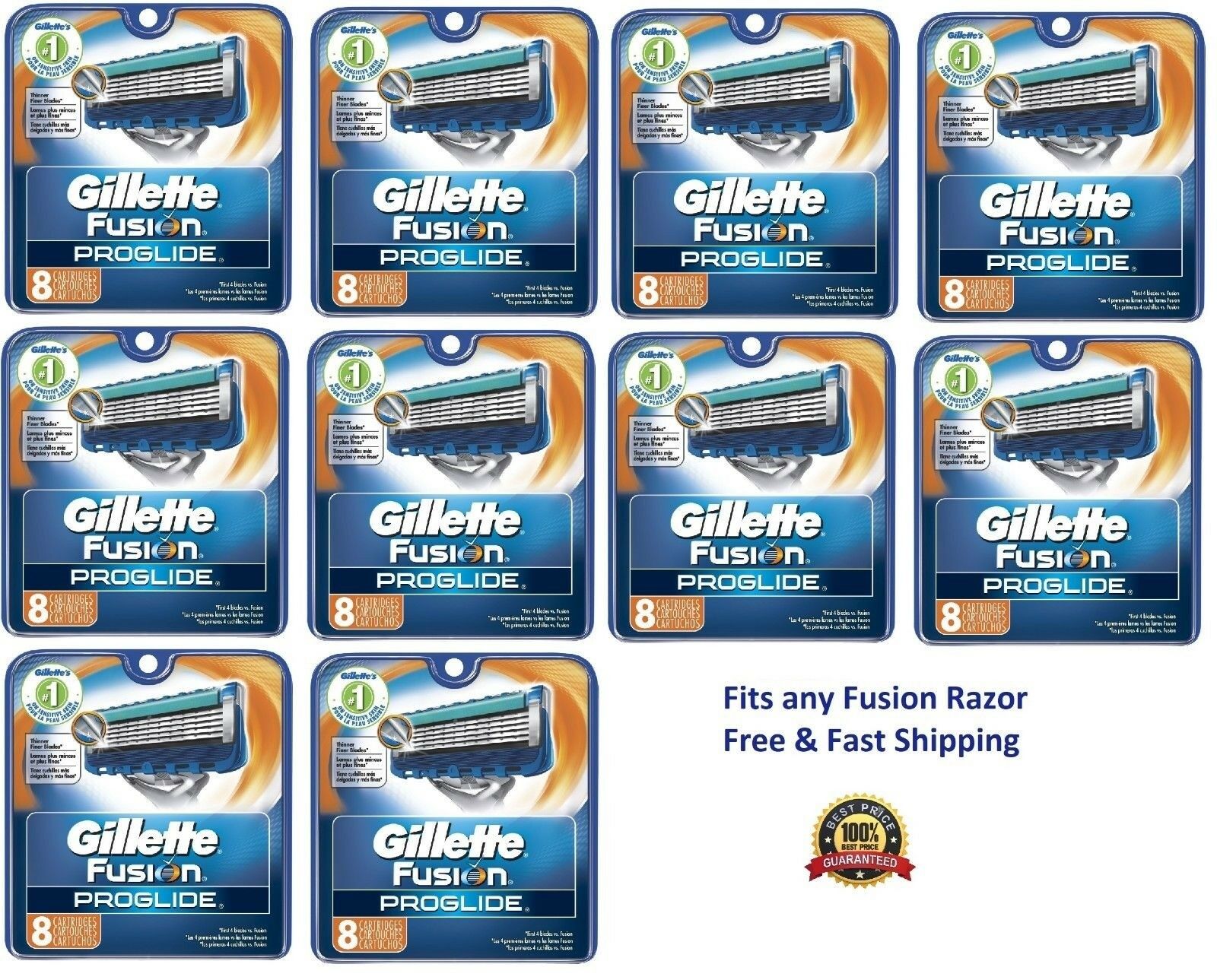 Gillette Fusion Proglide 5 Manual Men Razor Blades Refill Bulk 1 4 8 16 32 64 80