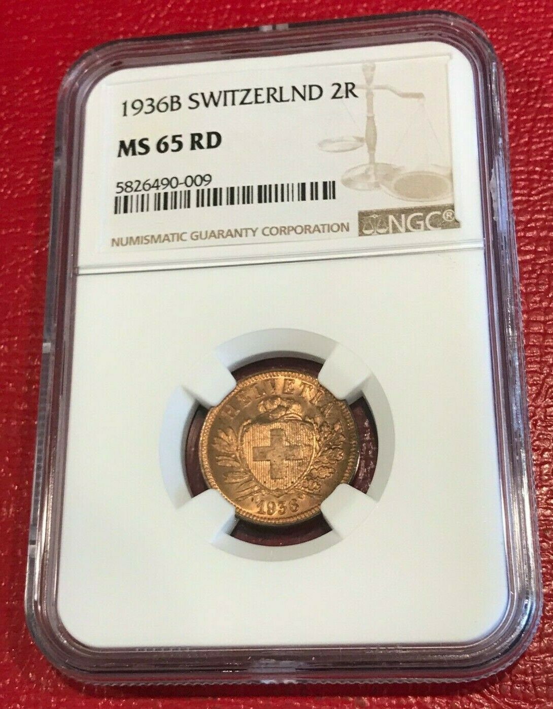 Ngc Ms 65 Rd 1936 B Switzerland 2 Rappen Coin-feb078