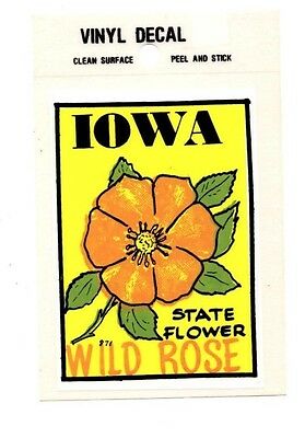 Lot Of 12 Iowa State Flower Wild Rose Luggage Decals Stickers - New - Free S&h