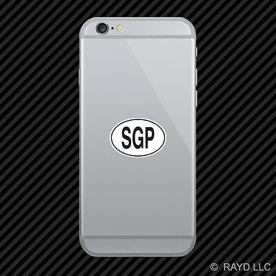 Sgp Singapore Country Code Oval Cell Phone Sticker Mobile Singaporean Euro