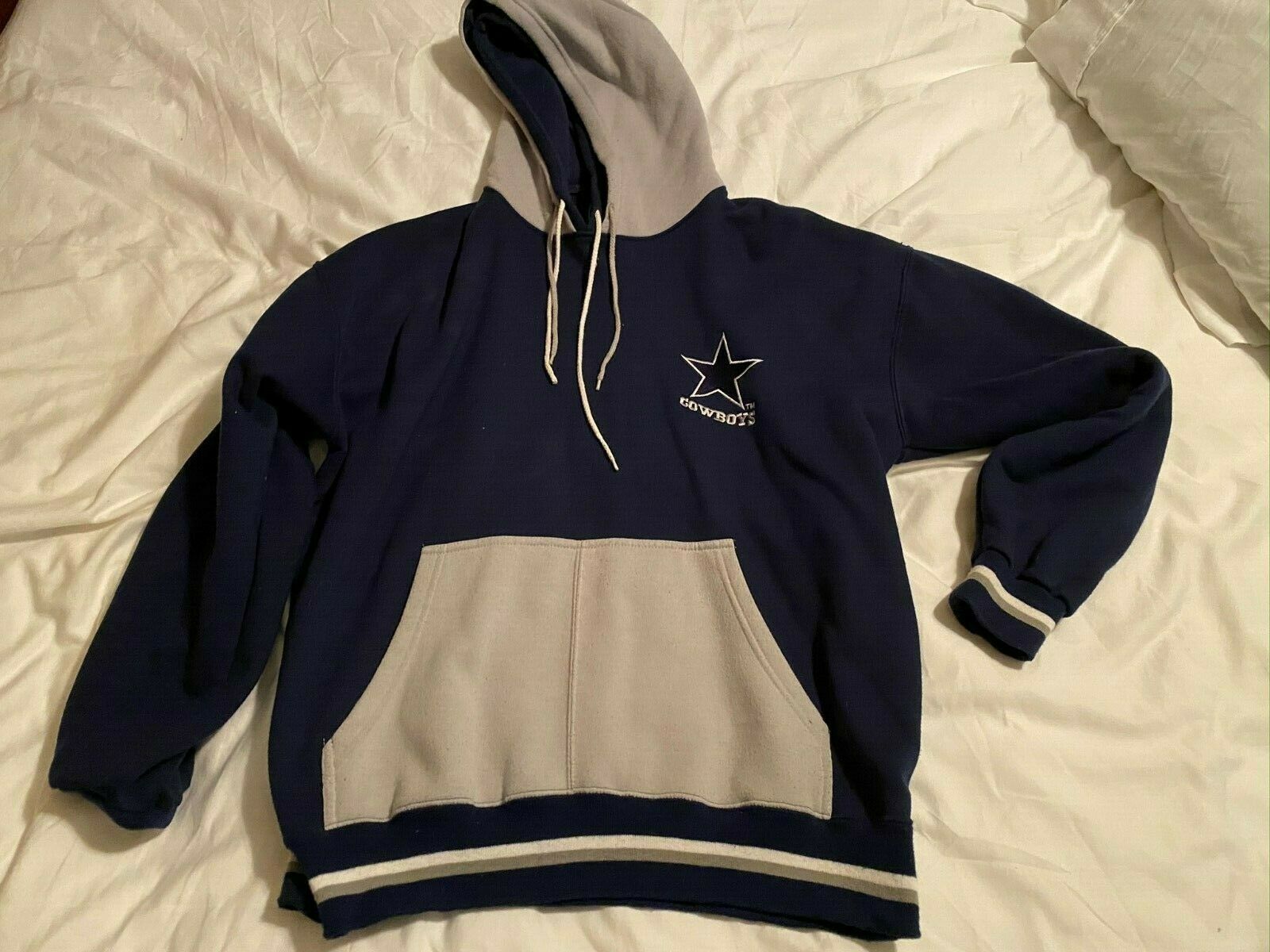 Rare Vintage 1990s Dallas Cowboys Xl Starter Double Hoodie Sweatshirt Dak Zeke