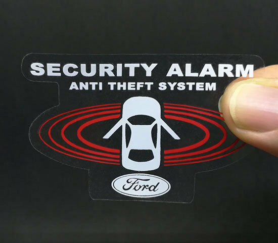 2 Car Alarm Decals For Ford Inside/outside Glass Security System Window Stickers
