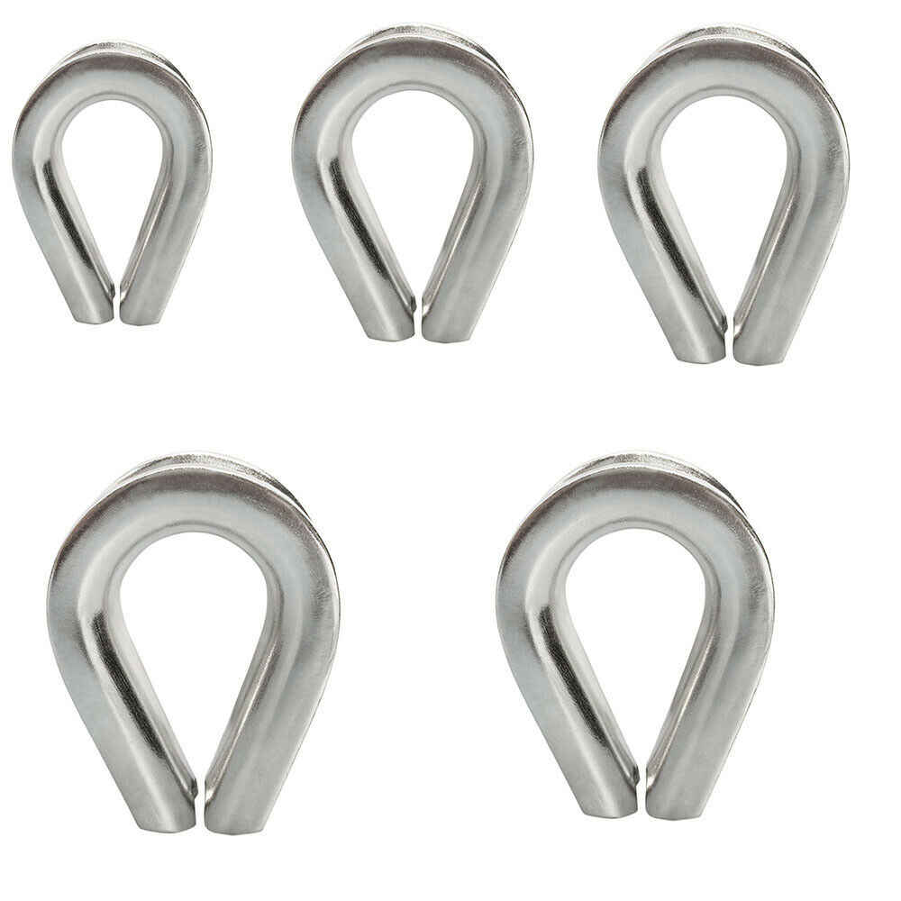 5/16 Inch Wire Rope Thimble Heavy Duty Grade 316 Stainless Steel 5 Pc
