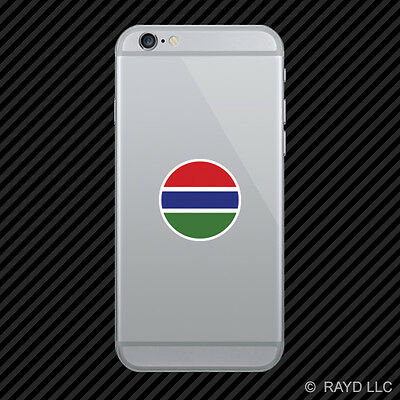 Round Gambian Flag Cell Phone Sticker Mobile Republic Of The Gambia Gmb Gm