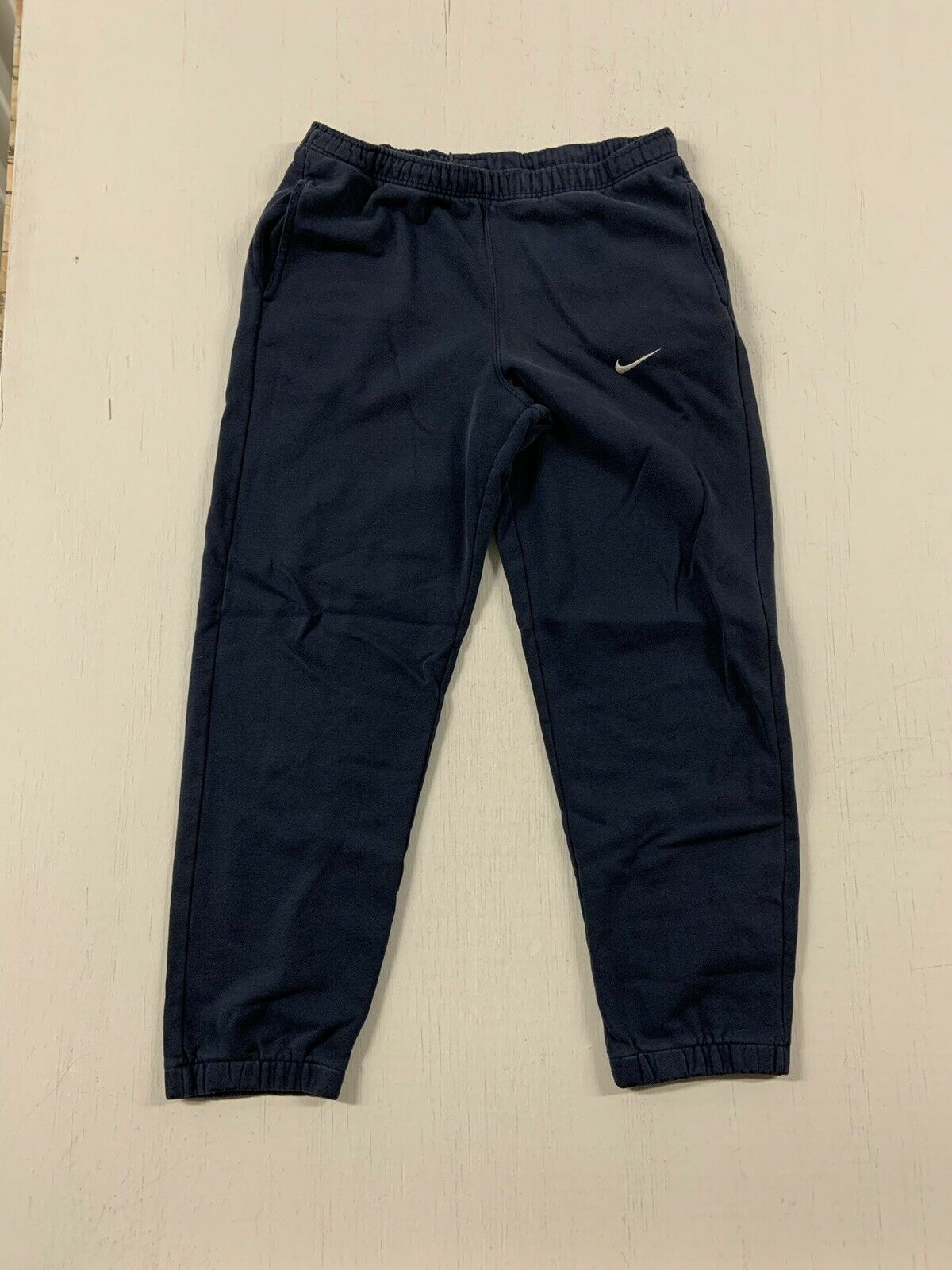 Vintage Navy 38” Ish Waist Swoosh Check Nike Essential Sweatpants Vintage