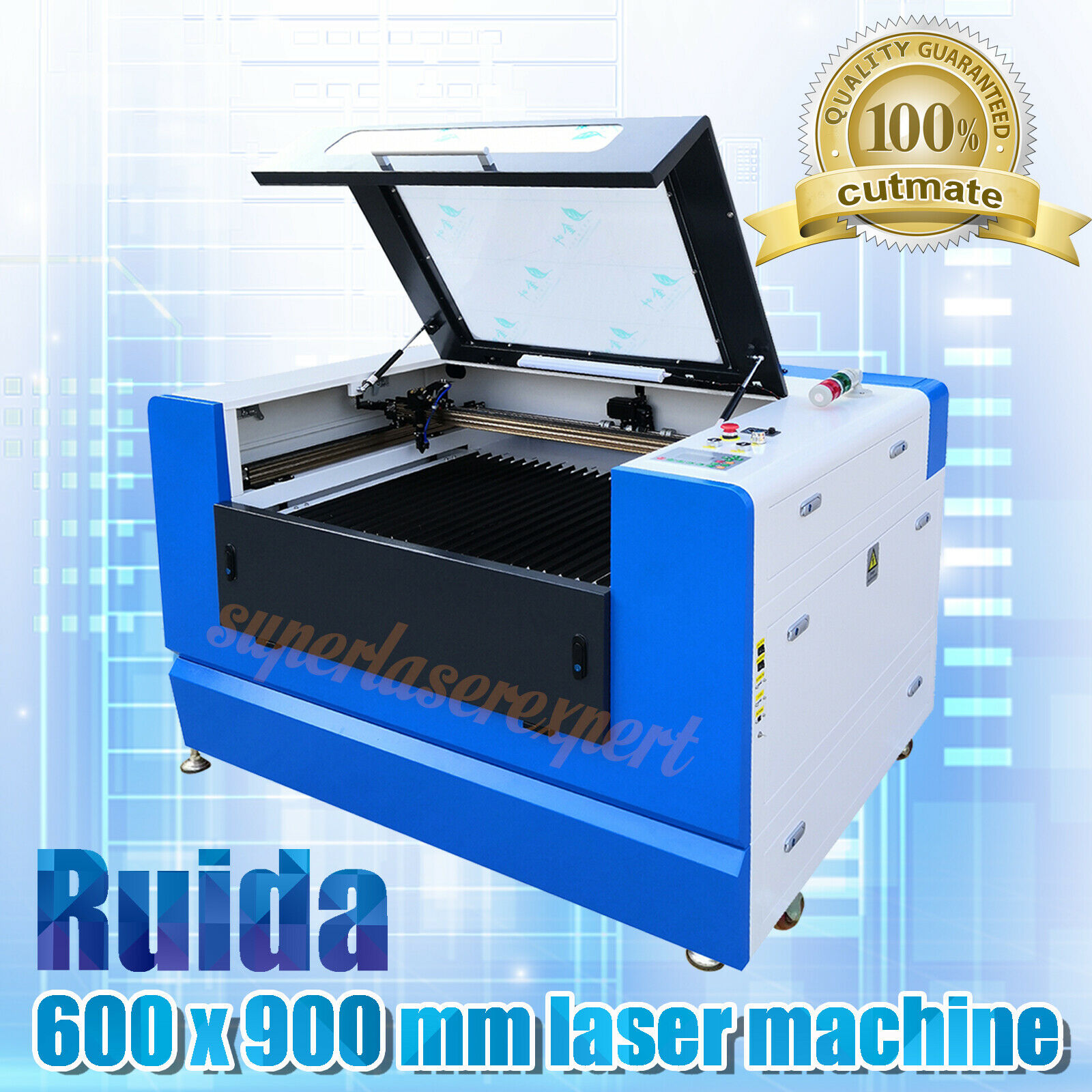 Hot! 80w 600*900mm Co2 Laser Engraving Cutting Machine Double Warning Light