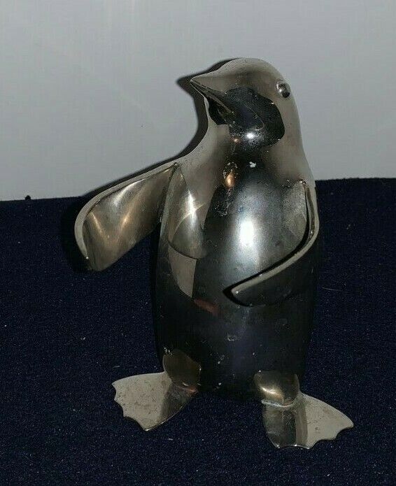 Chrome 5 1/2" Tall Penguin Figure From Restoration Hardware